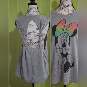 Forever 21 Gray Minnie Mouse Tank Top Backless